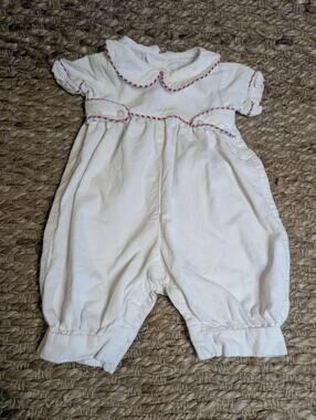 Anvy Kids Long Bubble size 3 Months White Red Longall Boutique Cotton